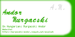 andor murgacski business card